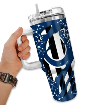 personalized indianapolis colts claw cut blue black curved tumbler fashion forward.webp
