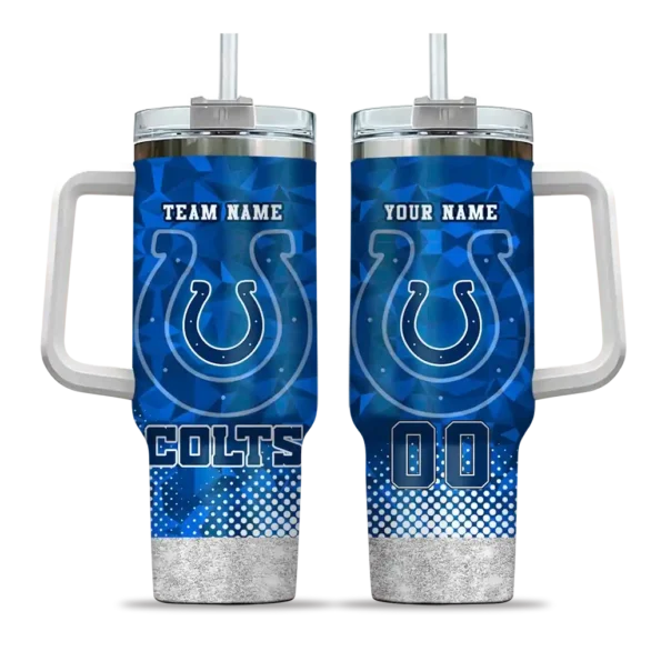 personalized indianapolis colts geometric prism blue curved tumbler best selling.webp