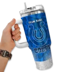 personalized indianapolis colts geometric prism blue curved tumbler best selling.webp