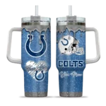 personalized indianapolis colts heart helmet motif blue curved tumbler best selling.webp