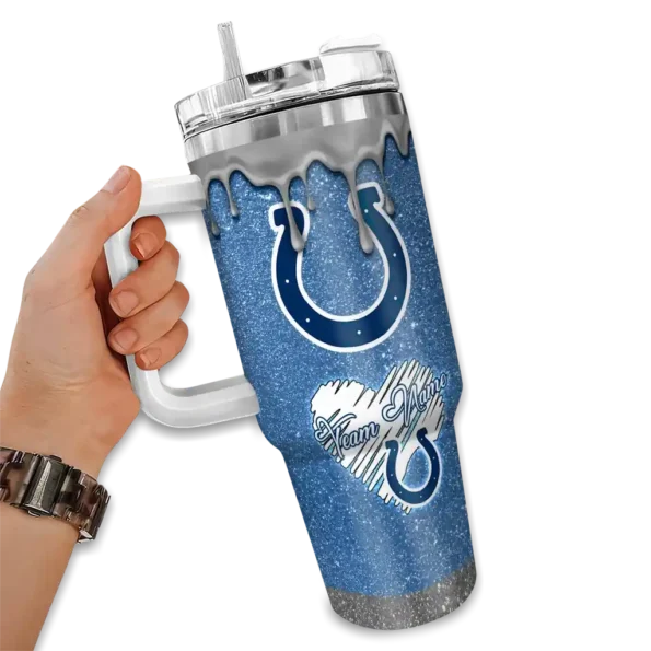 personalized indianapolis colts heart helmet motif blue curved tumbler fashion forward.webp