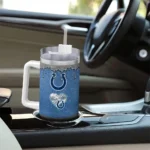 personalized indianapolis colts heart helmet motif blue curved tumbler best selling.webp