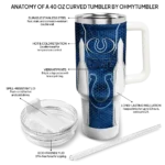 personalized indianapolis colts hexagon armor blue curved tumbler best selling.webp