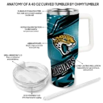 personalized jacksonville jaguars abstract paths teal curved tumbler best selling.webp