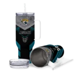 personalized jacksonville jaguars arrow armor teal black curved tumbler best selling.webp