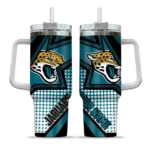 personalized jacksonville jaguars arrow burst teal curved tumbler best selling.webp