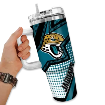 personalized jacksonville jaguars arrow burst teal curved tumbler fashion forward.webp