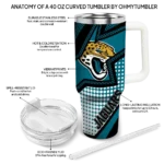 personalized jacksonville jaguars arrow burst teal curved tumbler best selling.webp