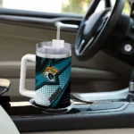 personalized jacksonville jaguars arrow burst teal curved tumbler best selling.webp