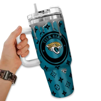 personalized jacksonville jaguars bullseye drips teal curved tumbler fashion forward.webp