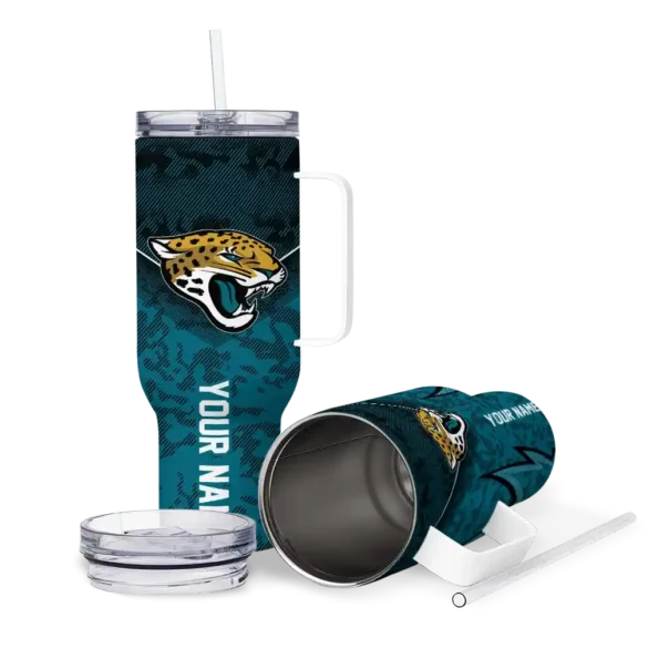 personalized jacksonville jaguars chevron stripe teal curved tumbler high quality.webp