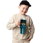 personalized jacksonville jaguars chevron stripe teal curved tumbler best selling.webp