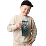 personalized jacksonville jaguars leopard zipper teal curved tumbler best selling.webp