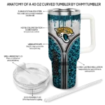 personalized jacksonville jaguars leopard zipper teal curved tumbler best selling.webp
