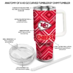 personalized kansas city chiefs bold diamonds red curved tumbler best selling.webp