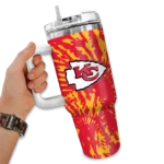 personalized kansas city chiefs burst swirl red curved tumbler best selling.webp