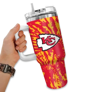 personalized kansas city chiefs burst swirl red curved tumbler fashion forward.webp