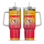personalized kansas city chiefs gradient dots red curved tumbler best selling.webp