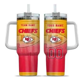 personalized kansas city chiefs gradient dots red curved tumbler best selling.webp