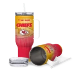 personalized kansas city chiefs gradient dots red curved tumbler best selling.webp