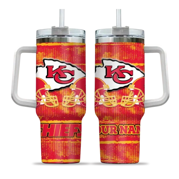 personalized kansas city chiefs honey streaks red curved tumbler best selling.webp