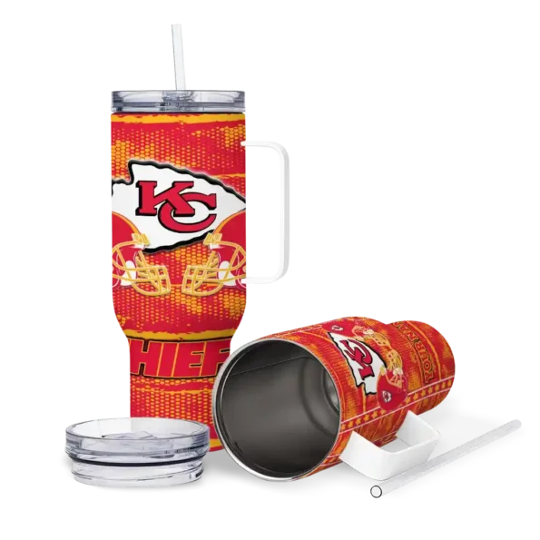 personalized kansas city chiefs honey streaks red curved tumbler high quality.webp