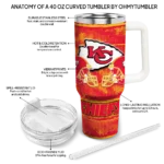 personalized kansas city chiefs honey streaks red curved tumbler best selling.webp