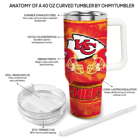 personalized kansas city chiefs honey streaks red curved tumbler new arrival.webp