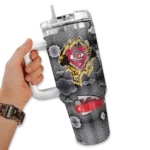 personalized kansas city chiefs superman shield red gray curved tumbler best selling.webp