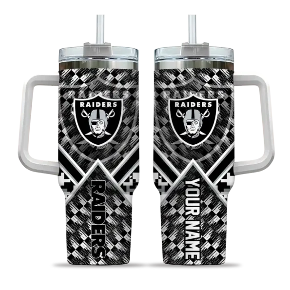 personalized las vegas raiders chevron angle black curved tumbler best selling.webp