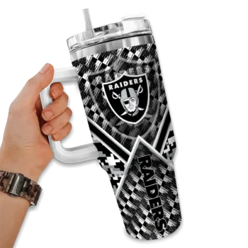 personalized las vegas raiders chevron angle black curved tumbler fashion forward.webp