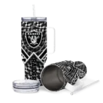 personalized las vegas raiders chevron angle black curved tumbler best selling.webp