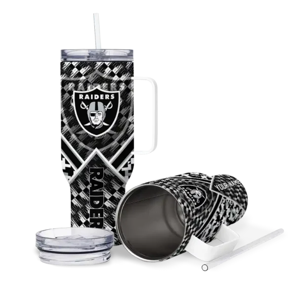 personalized las vegas raiders chevron angle black curved tumbler high quality.webp