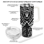 personalized las vegas raiders chevron angle black curved tumbler best selling.webp