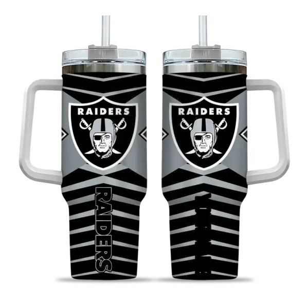 personalized las vegas raiders chevron layers black curved tumbler best selling.webp