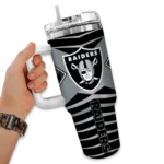 personalized las vegas raiders chevron layers black curved tumbler best selling.webp