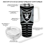 personalized las vegas raiders chevron layers black curved tumbler best selling.webp