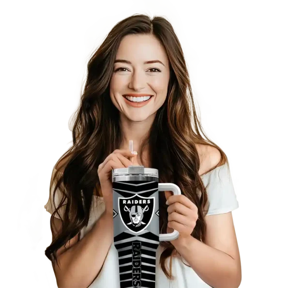 personalized las vegas raiders chevron layers black curved tumbler premium grade.webp
