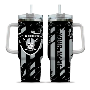 personalized las vegas raiders claw cut black curved tumbler best selling.webp