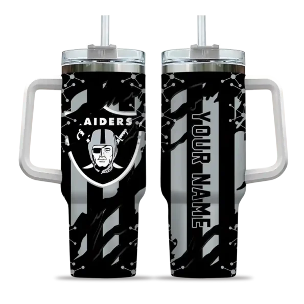 personalized las vegas raiders claw cut black curved tumbler best selling.webp