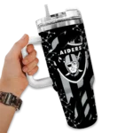 personalized las vegas raiders claw cut black curved tumbler best selling.webp