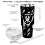 personalized las vegas raiders claw cut black curved tumbler best selling.webp