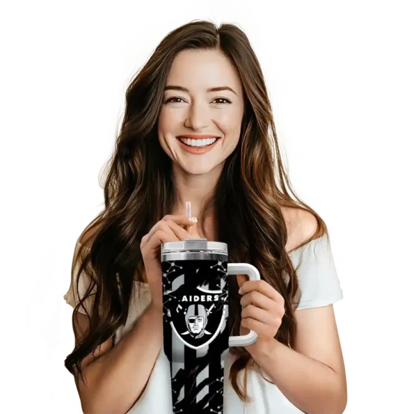 personalized las vegas raiders claw cut black curved tumbler premium grade.webp