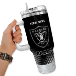 personalized las vegas raiders geometric prism black curved tumbler best selling.webp