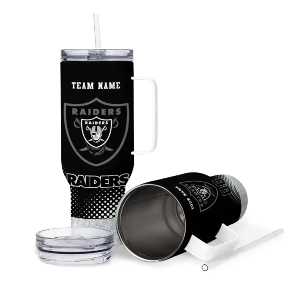 personalized las vegas raiders geometric prism black curved tumbler high quality.webp