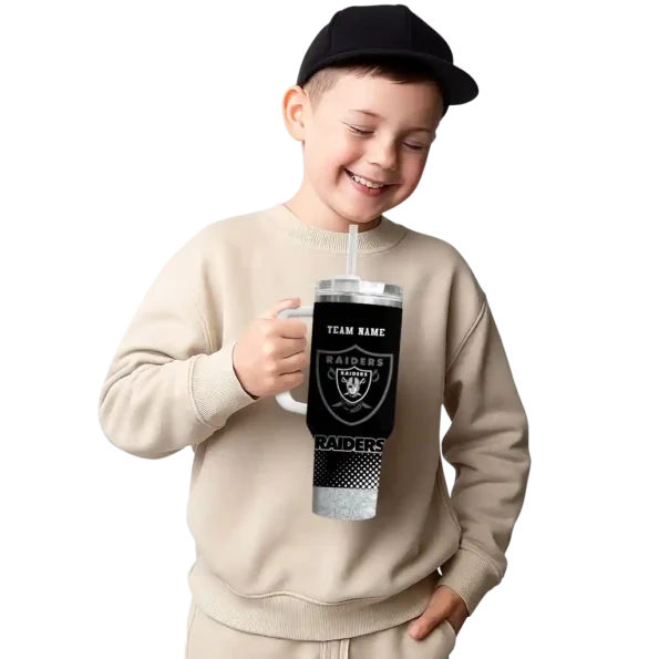 personalized las vegas raiders geometric prism black curved tumbler latest model.webp