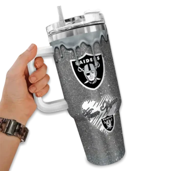 personalized las vegas raiders heart helmet motif black curved tumbler fashion forward.webp