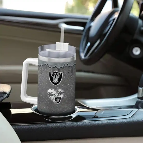 personalized las vegas raiders heart helmet motif black curved tumbler trendy.webp