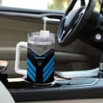 personalized los angeles chargers arrow armor blue black curved tumbler best selling.webp