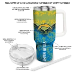 personalized los angeles chargers chevron stripe blue curved tumbler best selling.webp